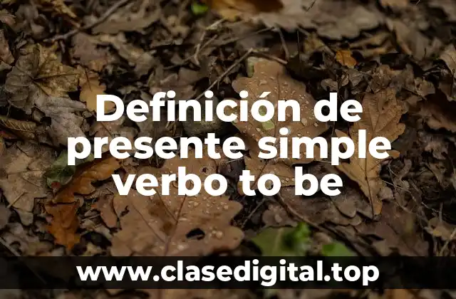 Definición de presente simple verbo to be