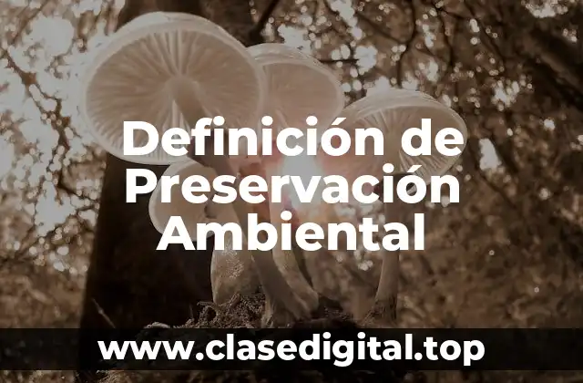 Definición de Preservación Ambiental