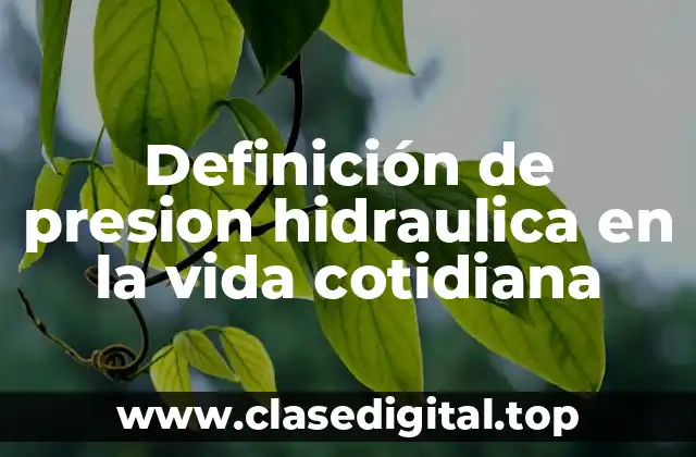 Ejemplos de presión hidráulica