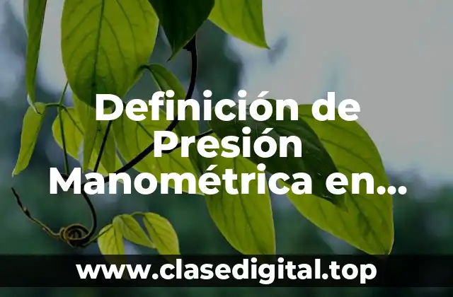 Definición de Presión Manométrica en Física