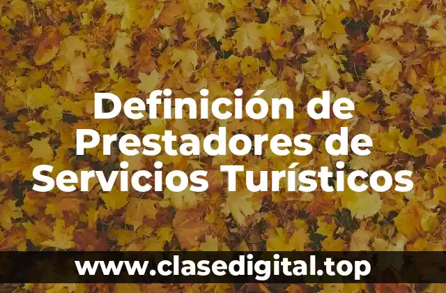 Definición de Prestadores de Servicios Turísticos