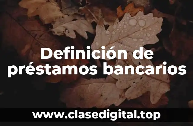 Definición técnica de préstamo bancario