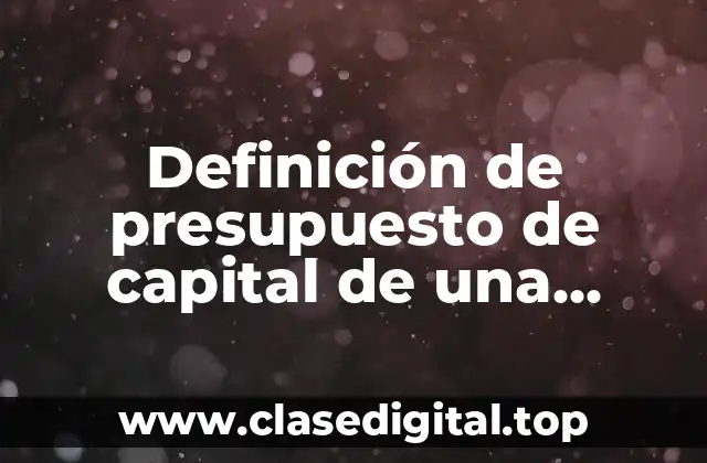 Definición de presupuesto de capital de una empresa de impermeabilizantes