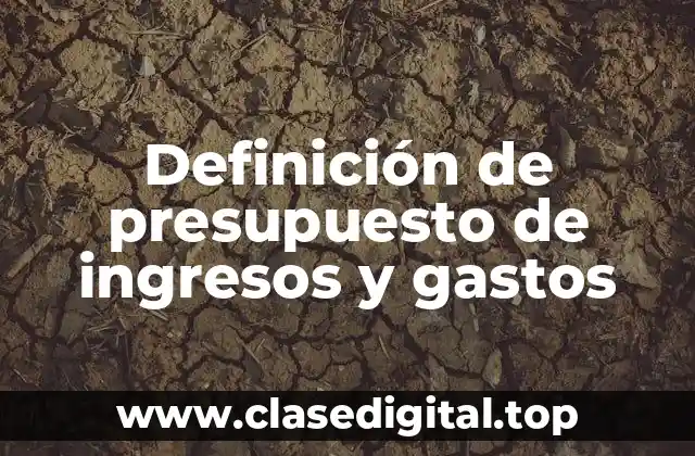 Definición de presupuesto de ingresos y gastos