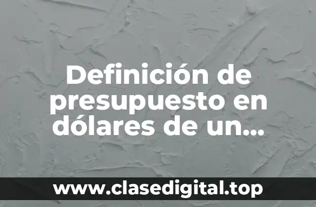 Definición de presupuesto en dólares de un servicio de alquiler