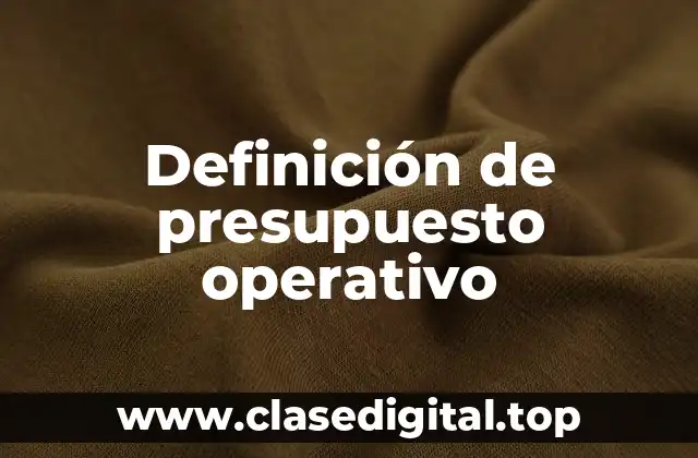 Definición de presupuesto operativo