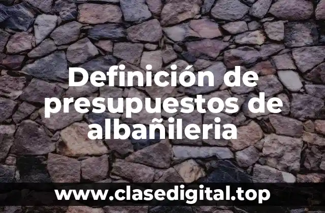 Definición de presupuestos de albañileria