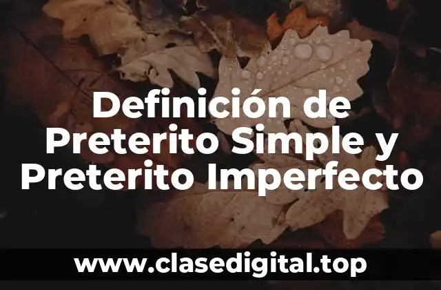 Definición de Preterito Simple y Preterito Imperfecto