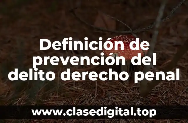 Definición de prevención del delito derecho penal