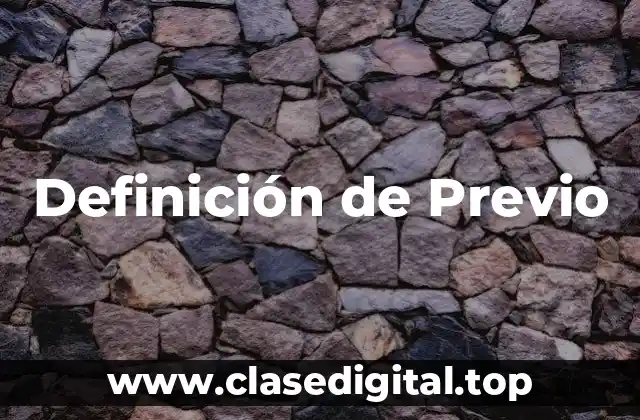 Definición de Previo