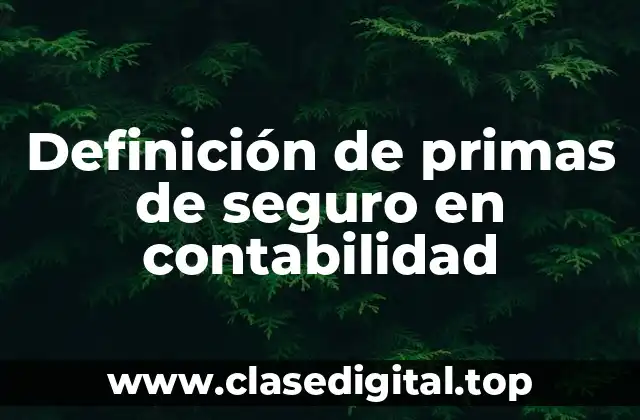 Definición de primas de seguro en contabilidad