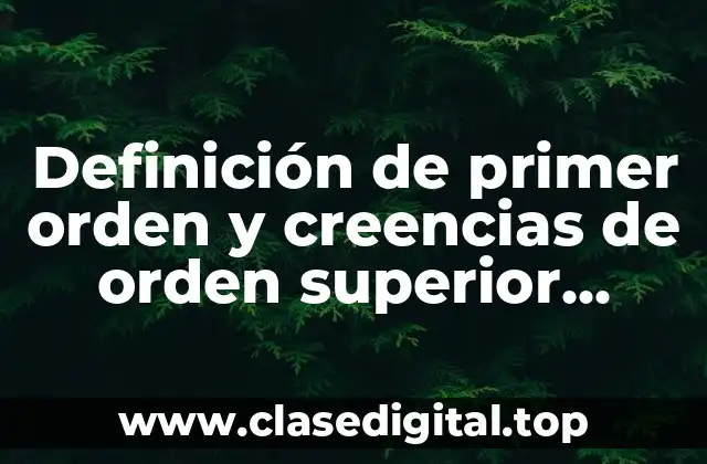 Definición de primer orden y creencias de orden superior definición