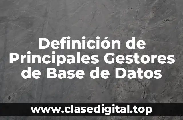 Definición de Principales Gestores de Base de Datos