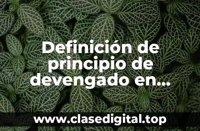 Definición de principio de devengado en contabilidad
