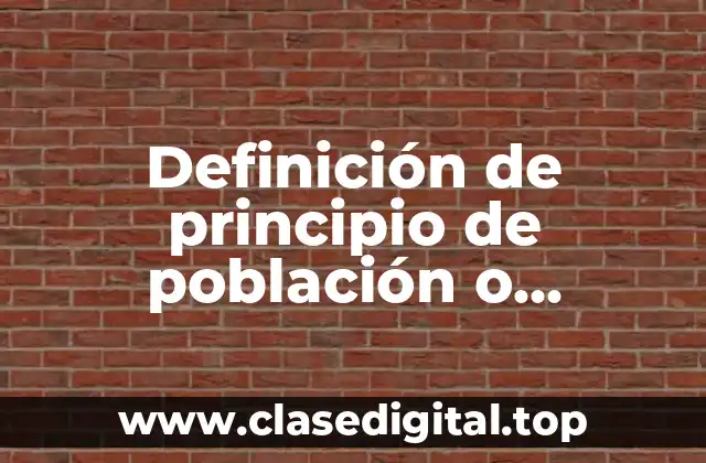 Definición de principio de población o conexión