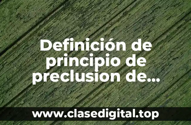 Definición de principio de preclusion de derecho