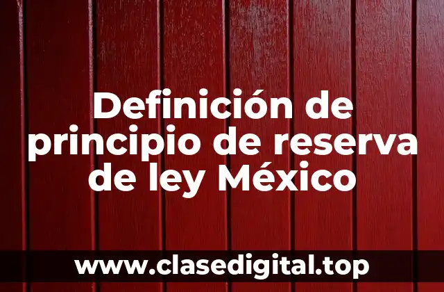 Definición de principio de reserva de ley México