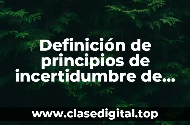 Definición de principios de incertidumbre de Heisenberg