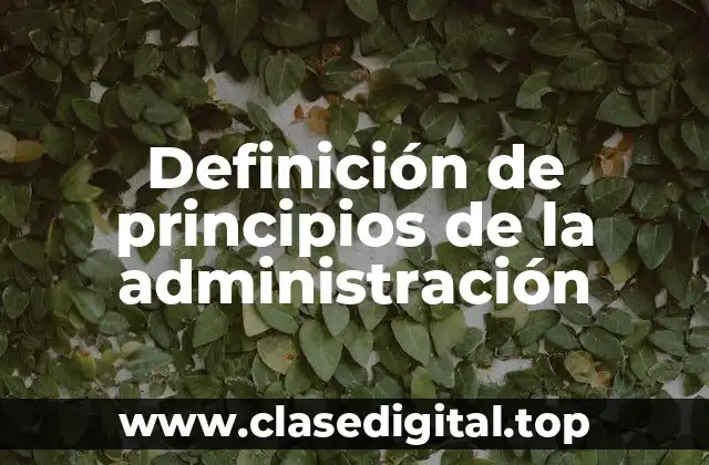 Definición de principios de la administración