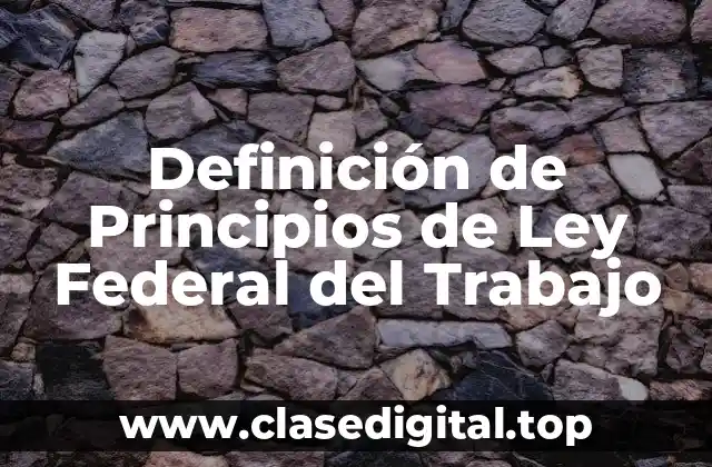 Definición de Principios de Ley Federal del Trabajo