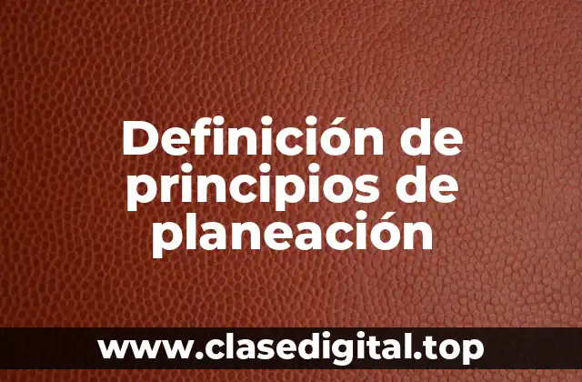 Definición de principios de planeación