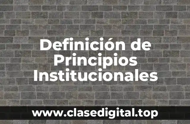 Definición de Principios Institucionales