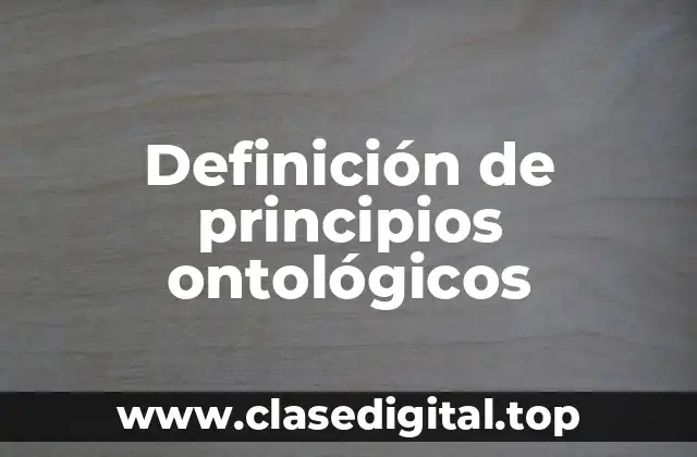 Definición de principios ontológicos