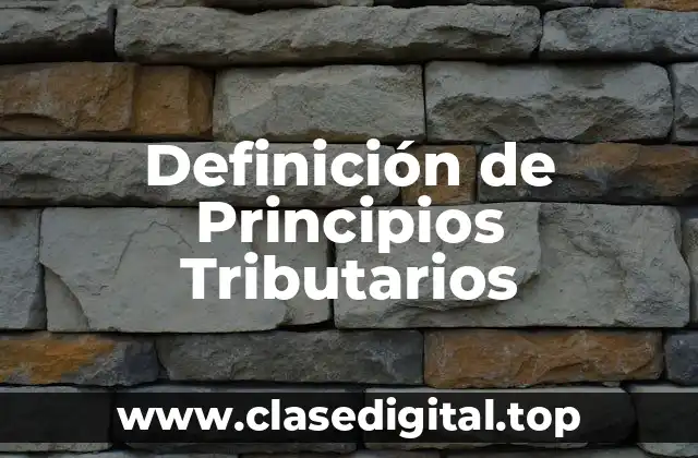 Definición de Principios Tributarios