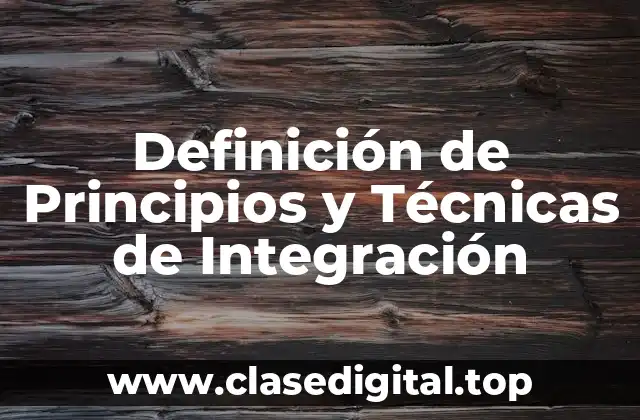 Definición de Principios y Técnicas de Integración
