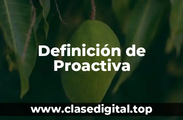 Definición de Proactiva