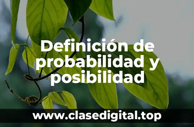 Definición de probabilidad y posibilidad