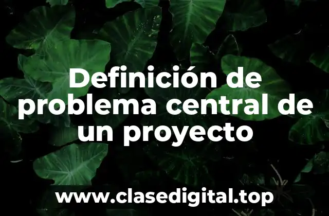 Definición de problema central de un proyecto