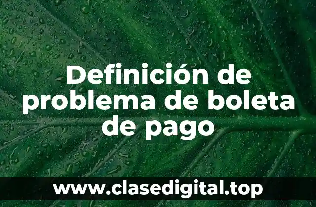 Definición de problema de boleta de pago