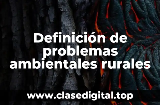 Definición de problemas ambientales rurales