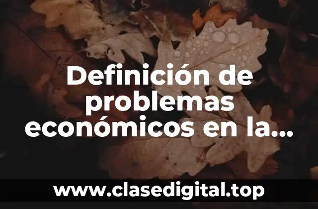 Definición de problemas económicos en la vida cotidiana