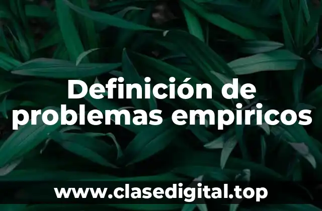 Definición de problemas empiricos