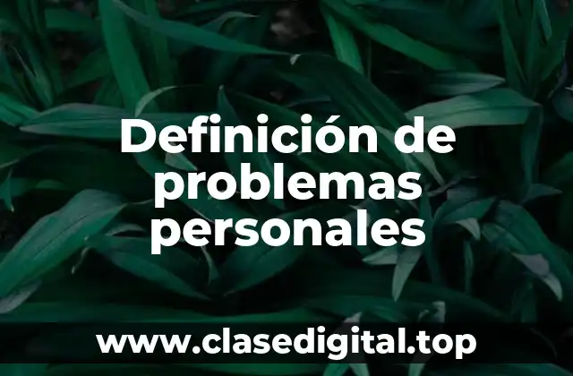 Definición de problemas personales