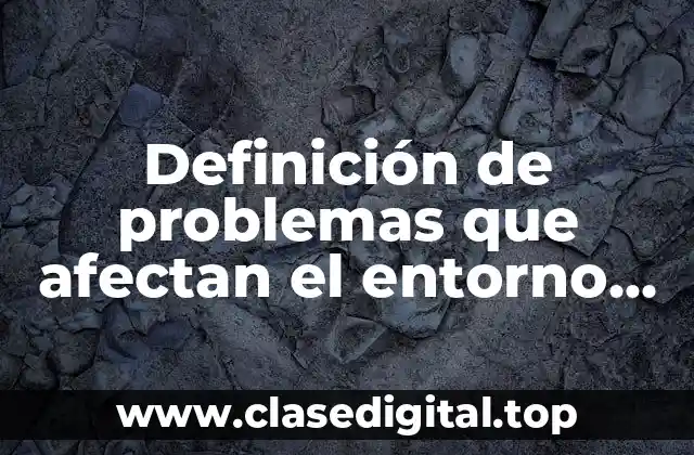 Definición de problemas que afectan el entorno natural y social