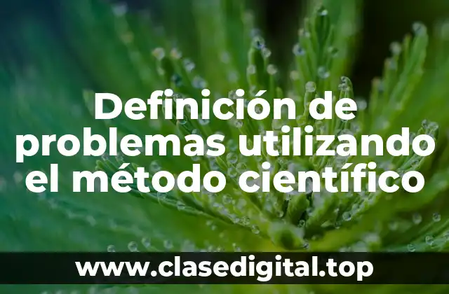 Definición de problemas utilizando el método científico