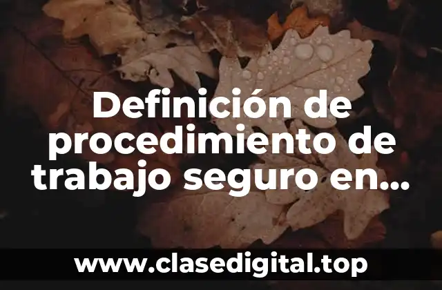 Definición de procedimiento de trabajo seguro en alturas