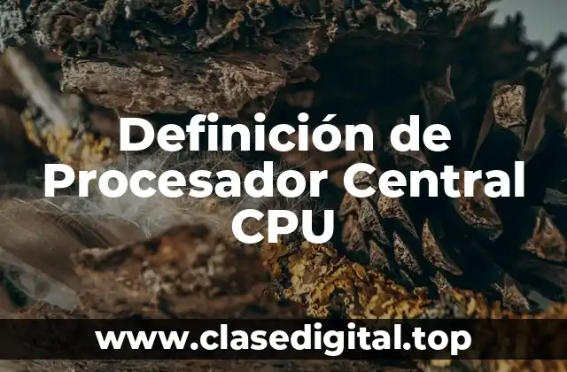 Definición de Procesador Central CPU