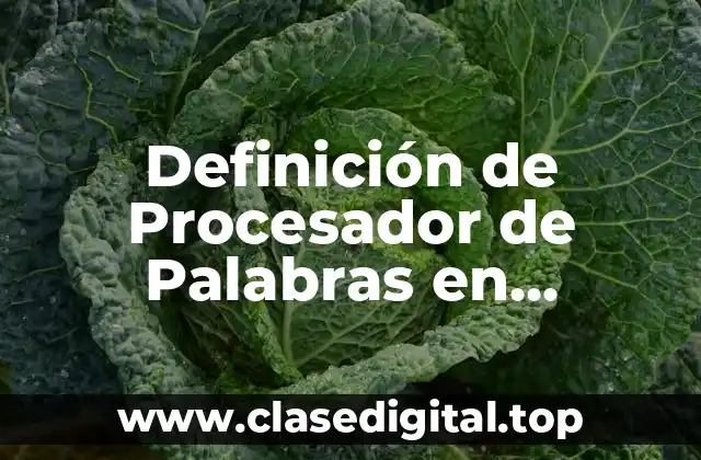 Definición de Procesador de Palabras en Informática