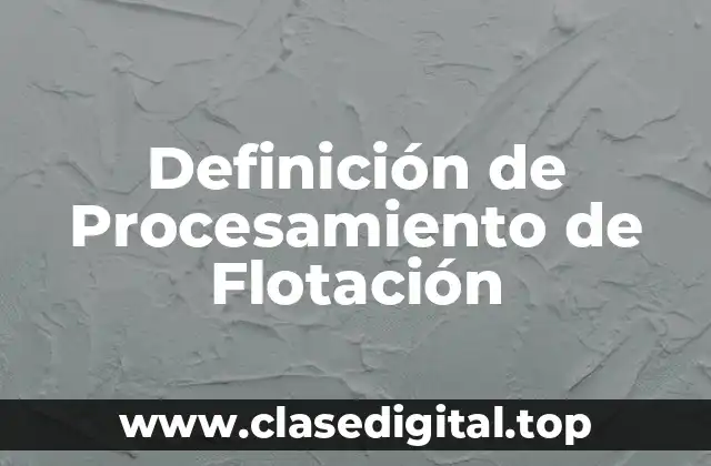 Definición de Procesamiento de Flotación