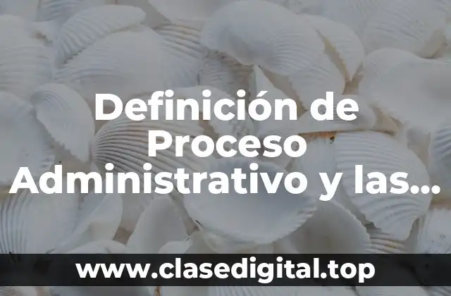 Definición técnica de Proceso Administrativo