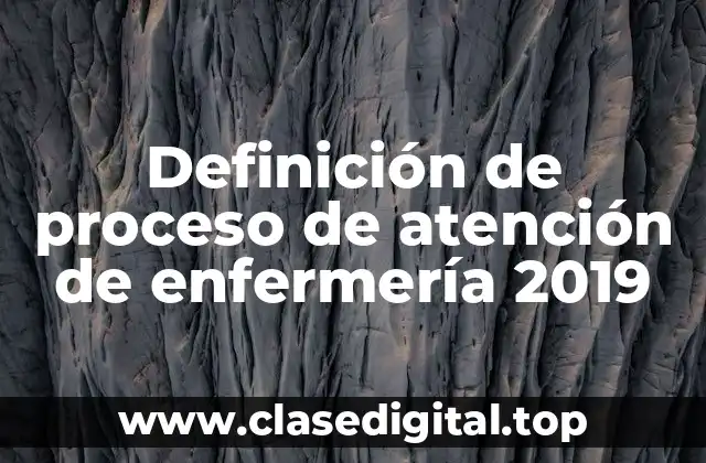 Definición de proceso de atención de enfermería 2019