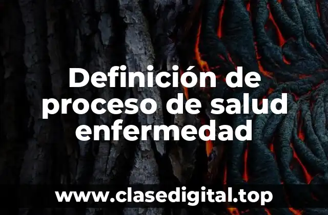 Definición de proceso de salud enfermedad