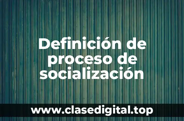 Definición de proceso de socialización