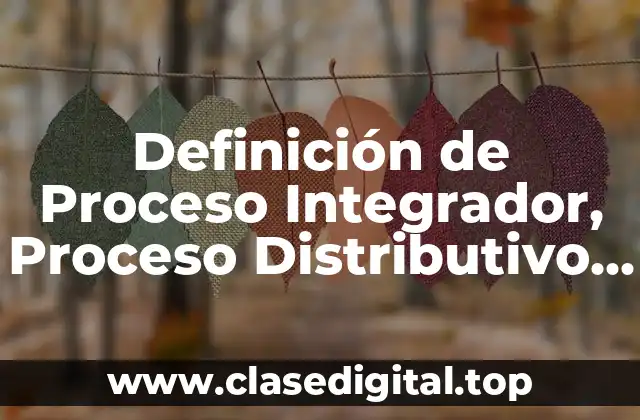 Definición de Proceso Integrador, Proceso Distributivo y Suma Cero