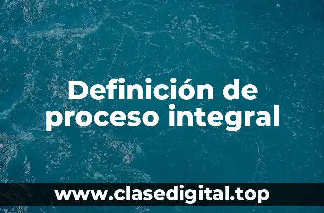 Definición de proceso integral
