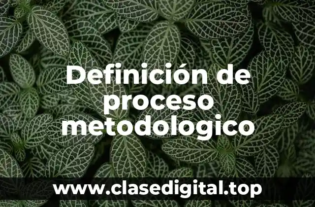 Definición de proceso metodologico